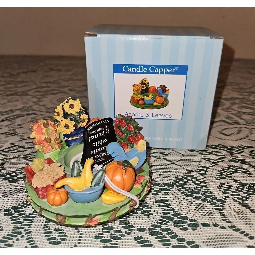 Old Virginia Candle Capper Acorns & Leaves Decor